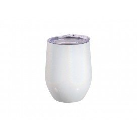 12oz/360ml Glitter Sparkling Stainless Steel Stemless Cup (White)（25pcs/ctn）